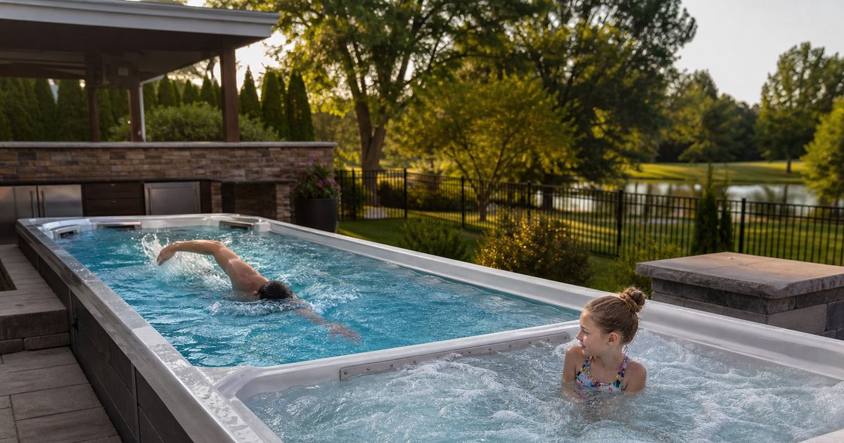 When should a family choose a dual-zone swim spa over a single tank?